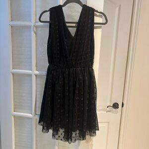 Imperial Black Polka Dot Mesh Dress